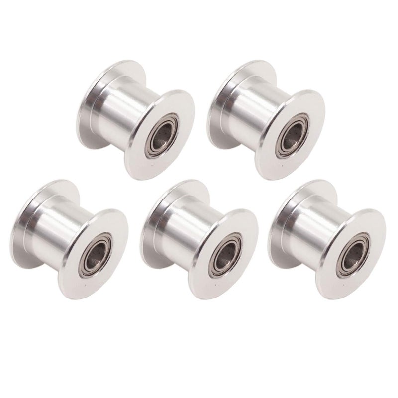 WINSINN GT2 Idler Pulley 20 Toothless 5mm Bore 10mm Width Timing Pulley Wheel Aluminum for 3D Printer (Pack of 5Pcs) - Image 1